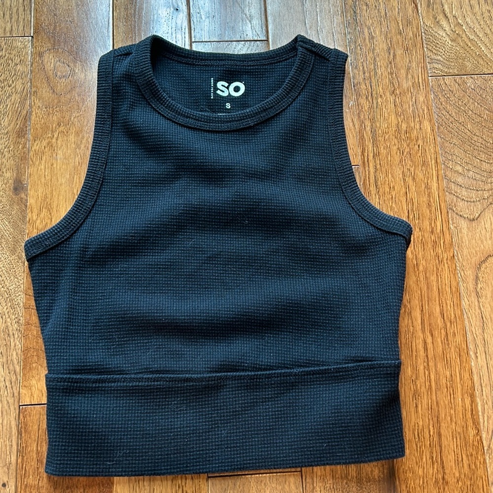 Race back Waffle Crop Tank